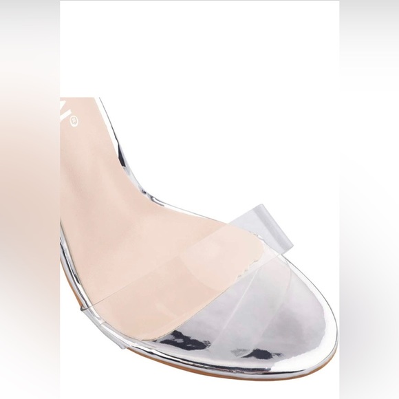 LALA IKAI Women’s Rhinestone High Heels Sandals Ankle Strappy Clear - Picture 7 of 13